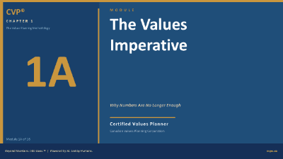 CVP® 1A: The Values Imperative - Values-Based Planning