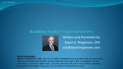 Building Budget Spreadsheets in Microsoft Excel